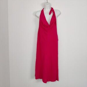 Jessica Simpson Halter Cowl Neck Pink Dress - XL - 100% Polyester NEW Barbiecore
